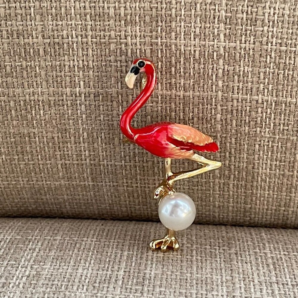 Flamingo Brooches Women Brooch Fashion Jewelry Pink Enamel Pin Bird Brooch - Picture 9 of 10